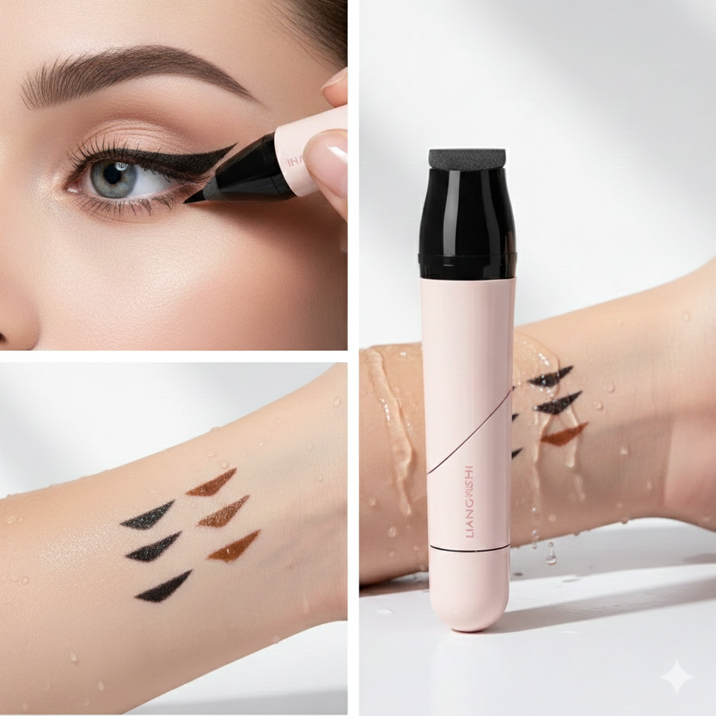 Delineador 2x1 de ojos giratorio con sello integrado